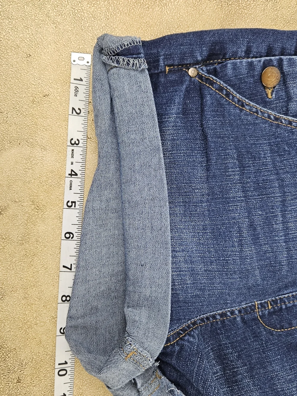 Blue Spice Dark Wash Denim Short Overalls Blue Size 7 - Picture 11 of 14